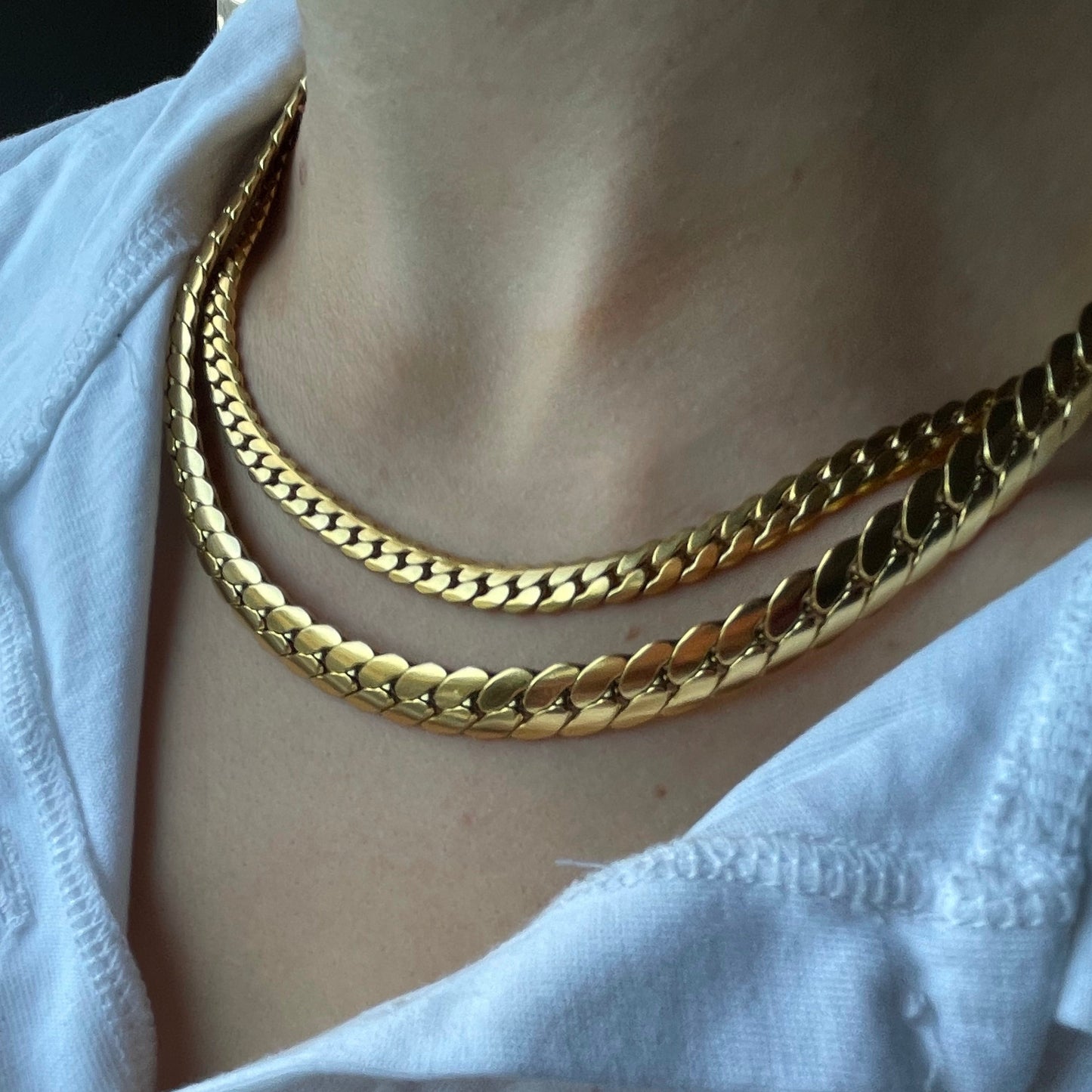 Cleopatra Chain Halskjede Gull Statement smykke