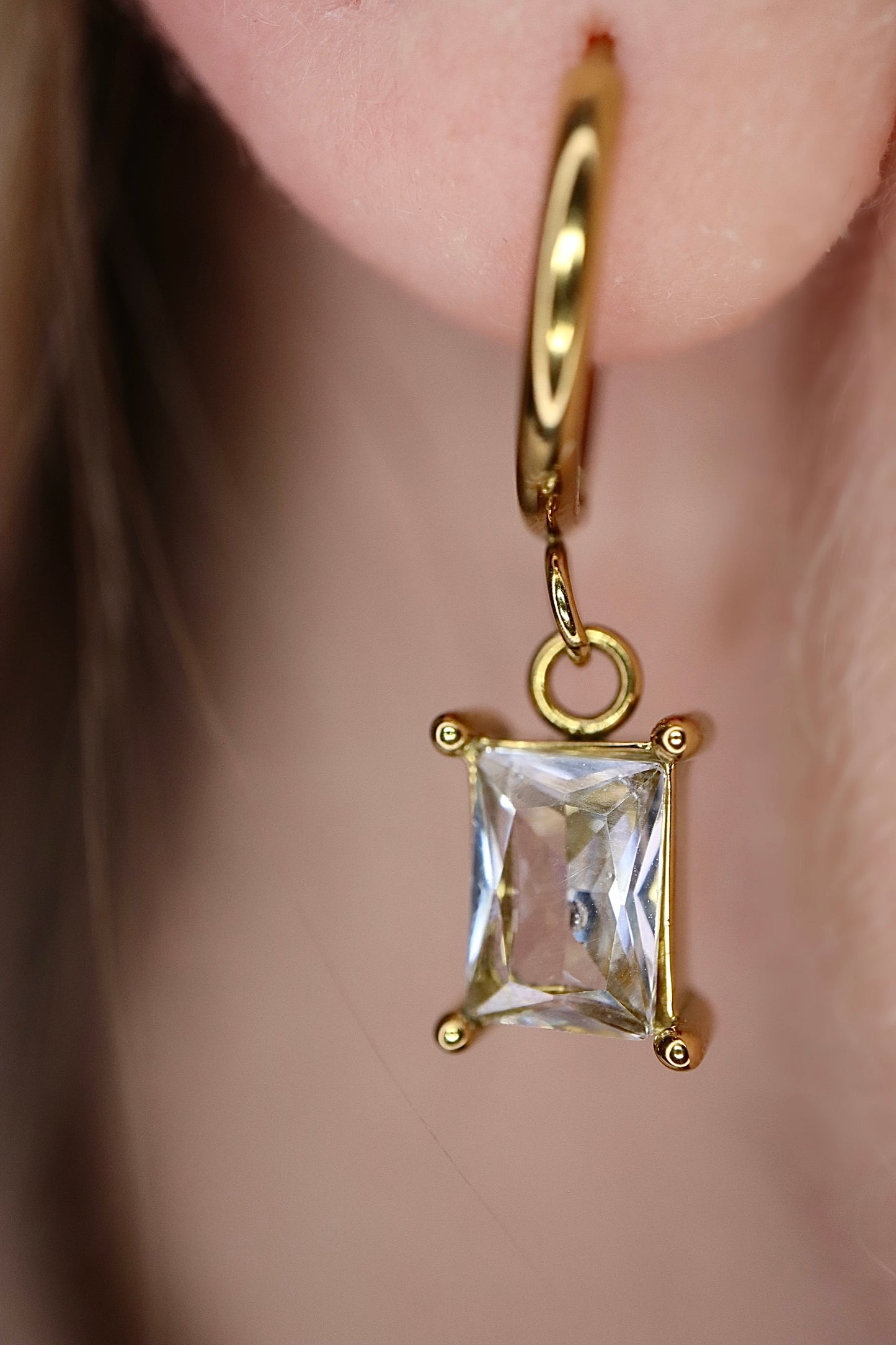 Party Hoop Diamant Øredobb Gull