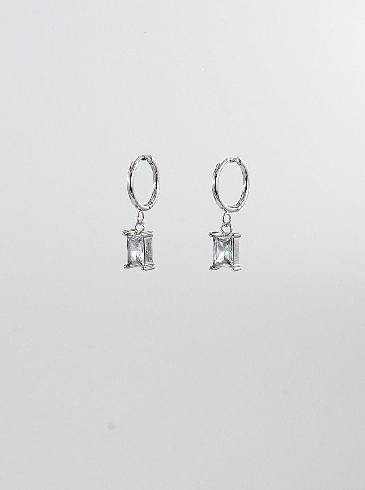 Party Hoop Diamant Øredobb Sølv