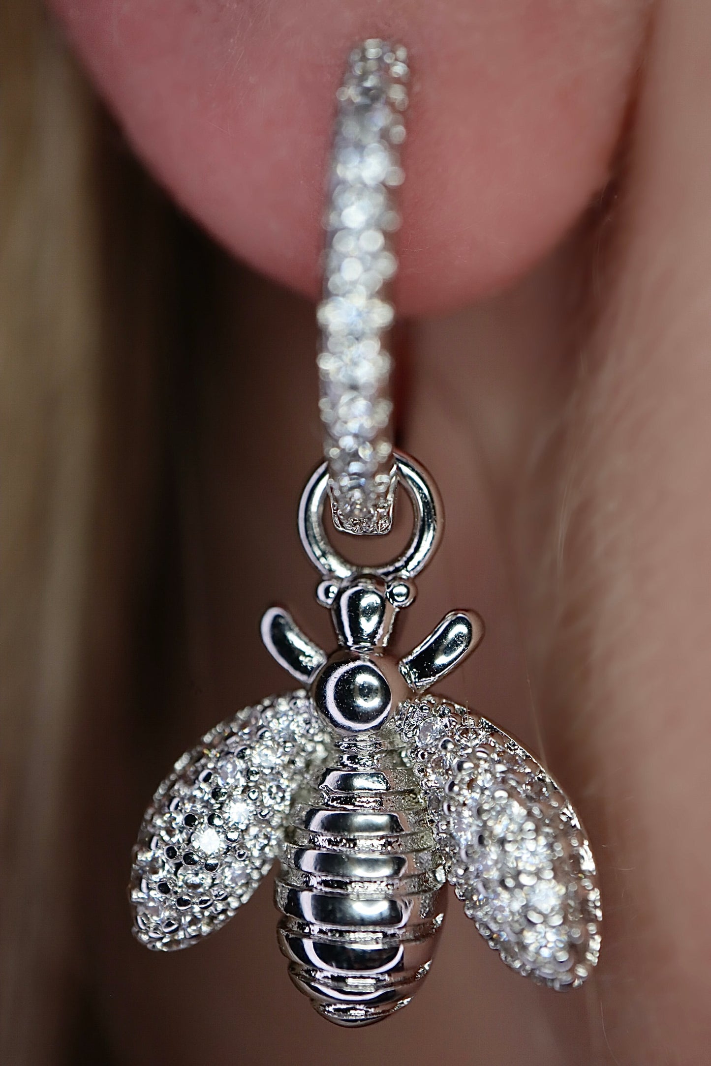 Bee Hoop Diamanter Sølv